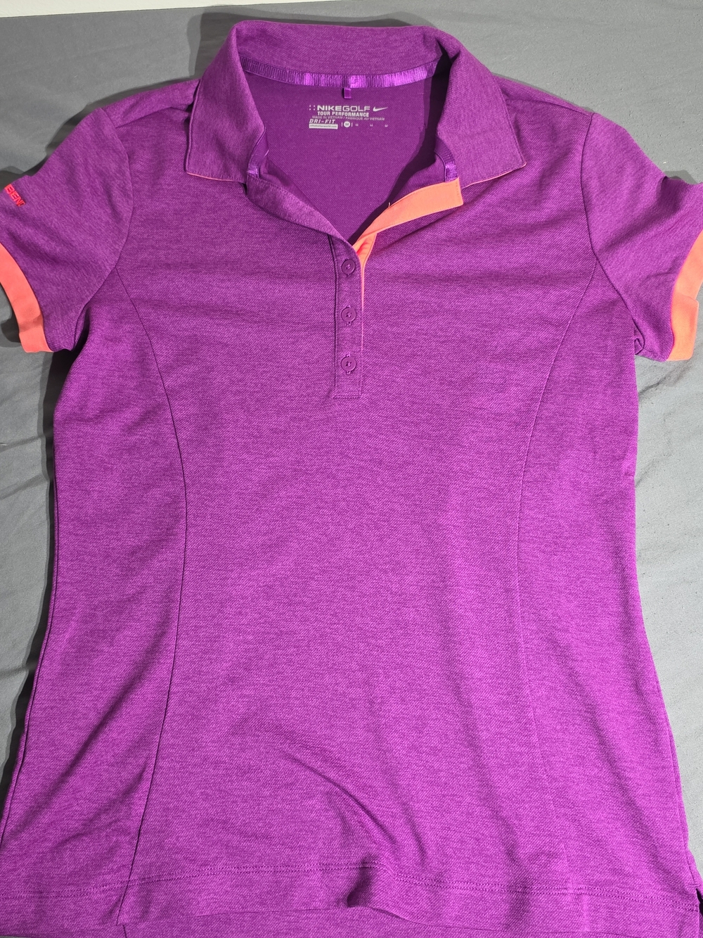 Nike Golf Purple Polo with Coral Trim